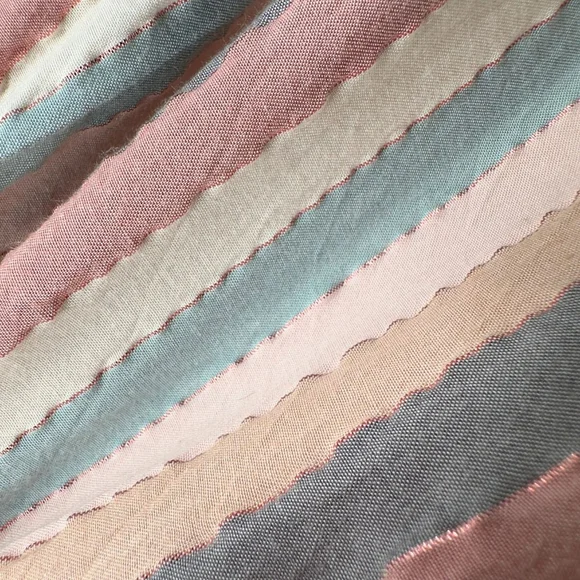 SELF CONTRAST Sophia Elegant MAXI DRESS Romantic Boho STRIPE RAINBOW WOMENS S - Picture 9 of 10